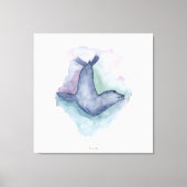 Aquarelschildering van blauwe zeehond canvas afdruk (Voorkant)