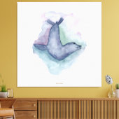 Aquarelschildering van een blauwe zeehond canvas afdruk (Insitu (Woonkamer))