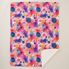 aquarelspatten sherpa deken