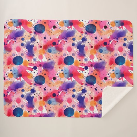 aquarelspatten sherpa deken (Voorkant (horizontaal))