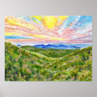 Aquarelstudie Blue Ridge 2 Poster