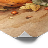 Aquarelvat met Pompoenen Herfst Poster (Hoek)