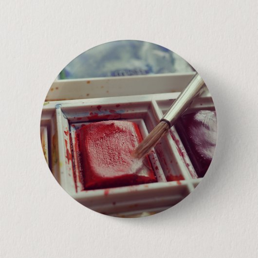 Aquarelverven fotografische print. ronde button 5,7 cm (Voorkant)
