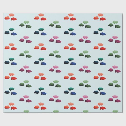 Aquarelwolken met verschillende kleuren cadeaupapier (Vlak)