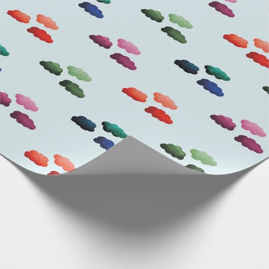 Aquarelwolken met verschillende kleuren cadeaupapier (Hoek)