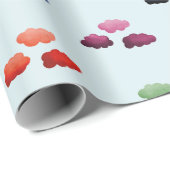 Aquarelwolken met verschillende kleuren cadeaupapier (Rol Hoek)