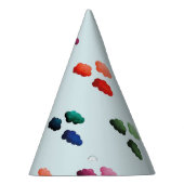 Aquarelwolken met verschillende kleuren feesthoedjes (Rechts)