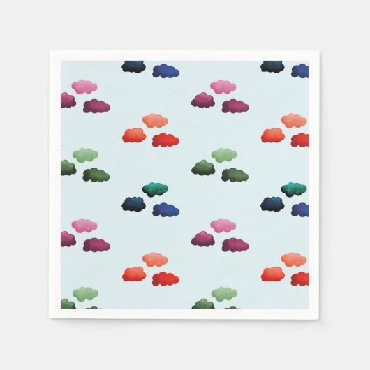 Aquarelwolken met verschillende kleuren servet (Voorkant)