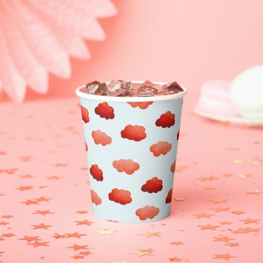 Aquarelwolken Papieren Bekers (Insitu)