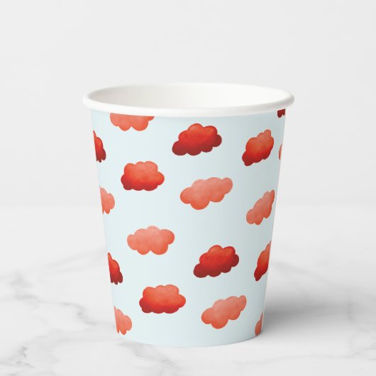 Aquarelwolken Papieren Bekers (Achterkant)