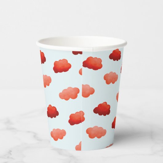Aquarelwolken Papieren Bekers (Rechts)