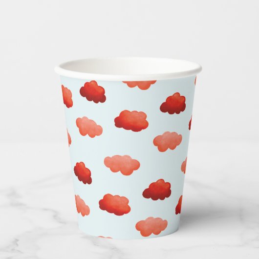 Aquarelwolken Papieren Bekers (Voorkant)