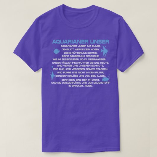 Aquarian Our Ornamental Fish Funny Aquarium Prayer T-shirt (Design voorkant)