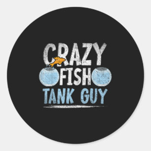 Aquarist Mannen Vis Tank Eigenaar Gekke Vis Man Aq Ronde Sticker