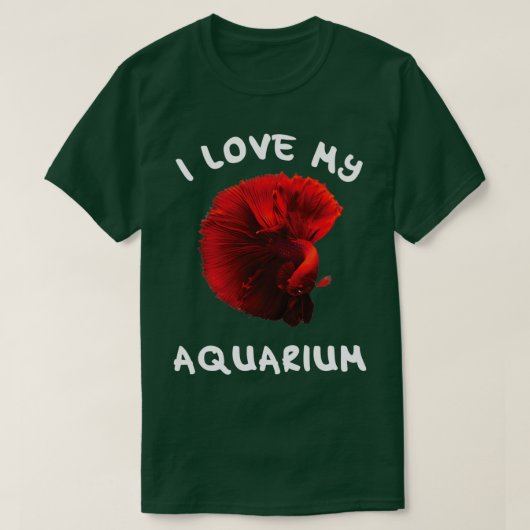 Aquaristics Ik hou van mijn aquarium met vechtende T-shirt (Design voorkant)