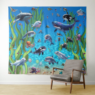 Aquarium 1 partij achtergrond wandtapijt wandkleed