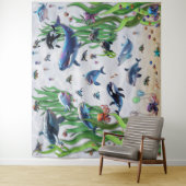 Aquarium 2 partij achtergrond wandtapijt wandkleed (In situ)