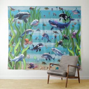 Aquarium 3 Party Achtergrond wandtapijt Wandkleed