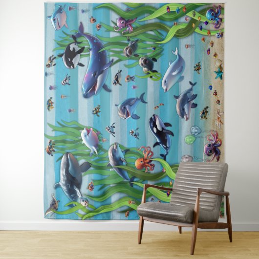 Aquarium 3 Party Achtergrond wandtapijt Wandkleed (In situ)