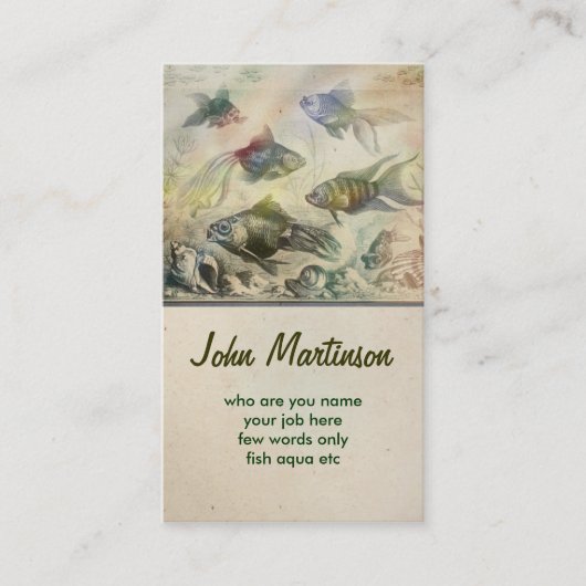 aquarium aqua viert aardig visitekaartje (Voorkant)