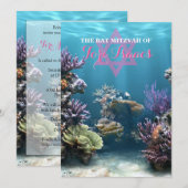 Aquarium Bat Mitzvah Uitnodiging (Voorkant / Achterkant)