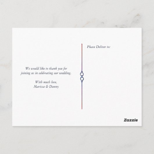 Aquarium-Blauw Hout en Kant bruiloft Dank u Briefkaart (Achterkant)