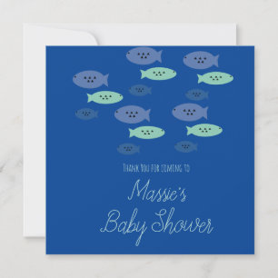 Aquarium Blue Baby shower van vissen zwemmen Harte Bedankkaart