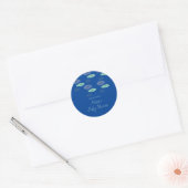 Aquarium Blue Baby shower van vissen zwemmen Harte Ronde Sticker (Envelop)
