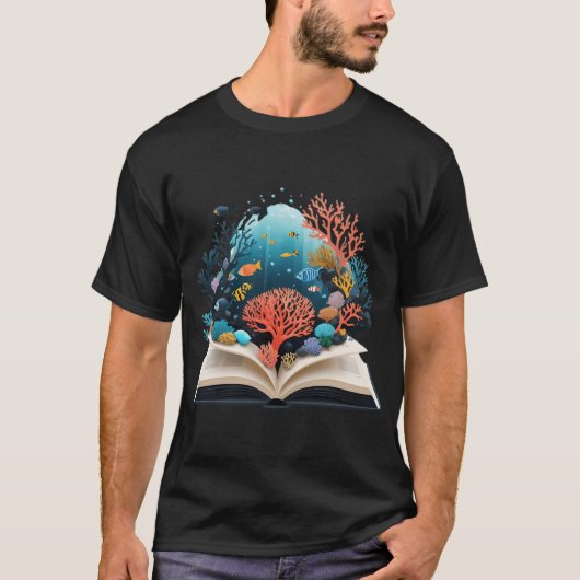 Aquarium Boek T-shirt (Voorkant)