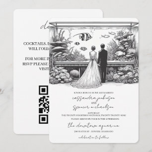 Aquarium Bruiloft met QR-code Kaart