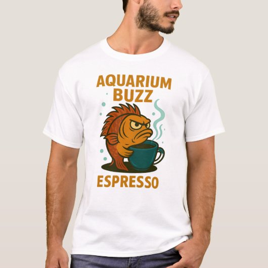 Aquarium Buzz Espresso Angry Fish T-shirt (Voorkant)