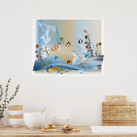 Aquarium Colassal Canvas afdrukken Poster (Keuken)