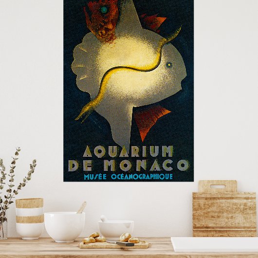 Aquarium de Monaco Adverteren Poster (Keuken)