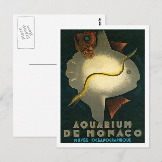 Aquarium de Monaco Musee Oceanographique Art Briefkaart (Voorkant / Achterkant)