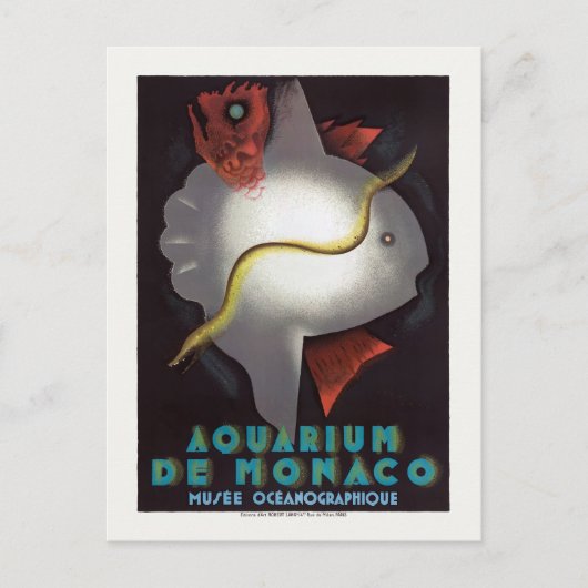 Aquarium de Monaco Vintage Poster 1926 Briefkaart (Voorkant)
