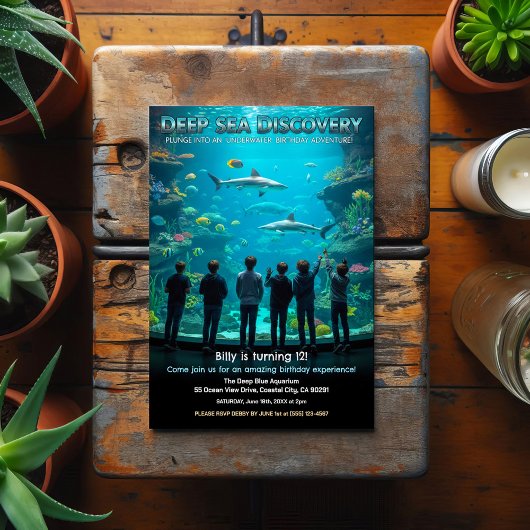 Aquarium Deep Sea Discovery Birthday Party Briefkaart