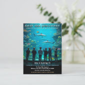Aquarium Deep Sea Discovery Birthday Party Briefkaart (Staand voorkant)