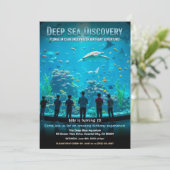Aquarium Deep Sea Discovery Birthday Party Kaart (Staand voorkant)