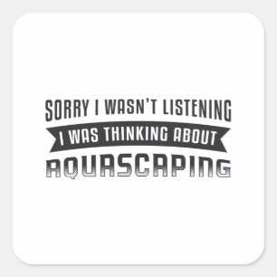 Aquarium denkkend over aquascapsule Retro Aquarist Vierkante Sticker