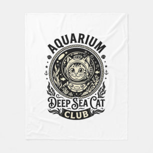 Aquarium Diepzee Kat Grappige Kat Grafisch - Aquar Fleece Deken