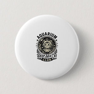 Aquarium Diepzee Kat Grappige Kat Grafisch - Aquar Ronde Button 5,7 Cm