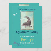 Aquarium Dolphon Thema Verjaardagsfeest Kaart (Voorkant / Achterkant)