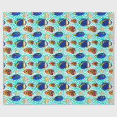 Aquarium Eigenaar Tropisch Rif Vis op Koraal Cadeaupapier (Vlak)