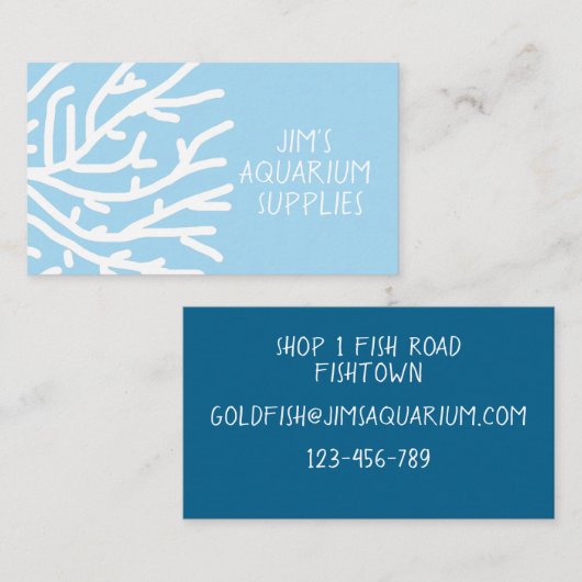 Aquarium- en dierenbenodigdheden visitekaartje (Voorkant / Achterkant)