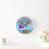 Aquarium Fish Bowl Round - gepersonaliseerde wandk Ronde Klok (Huis)