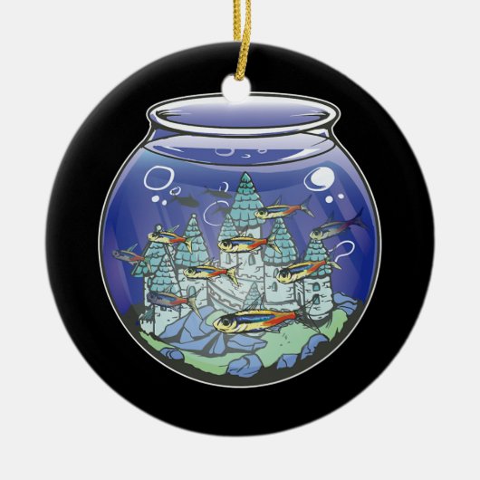 Aquarium Fish Castle Keramisch Ornament (Voorkant)