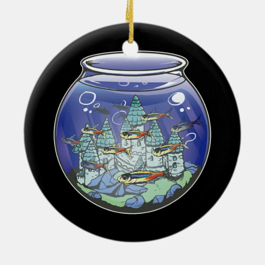 Aquarium Fish Castle Keramisch Ornament (Achterkant)