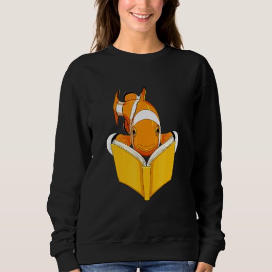 Aquarium Fish Clownfish Read Book Trui (Voorkant)
