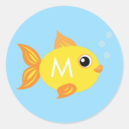 Aquarium Fish Cute Kid Name Envelope Seal Stickers