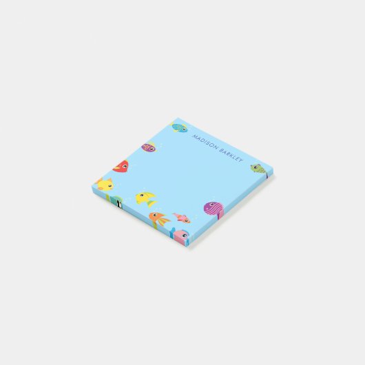 Aquarium Fish Cute Kind Tropische Goldvis Post-it® Notes (Schuin)